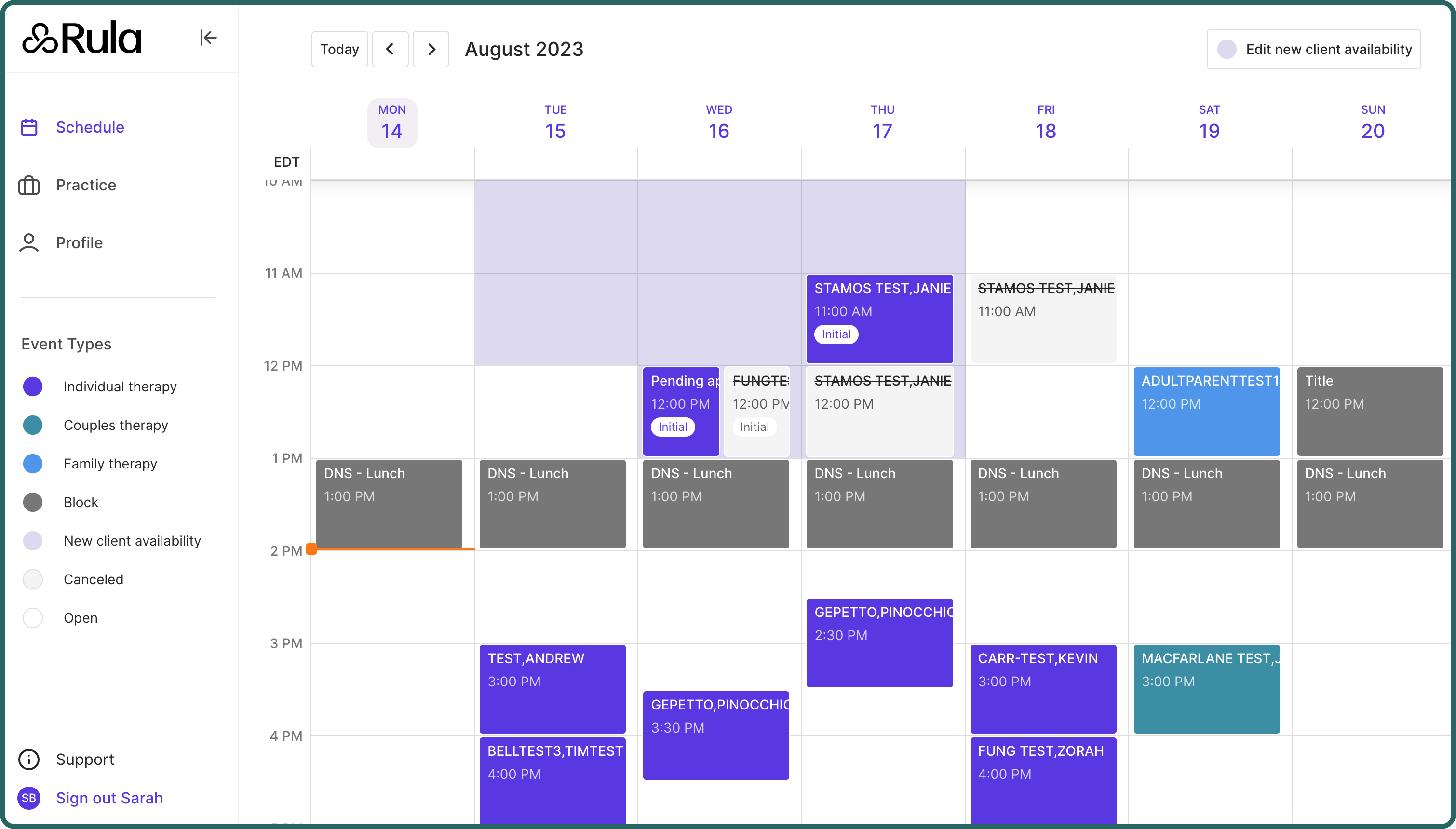 Managing your schedule in the rula provider portal rula therapist