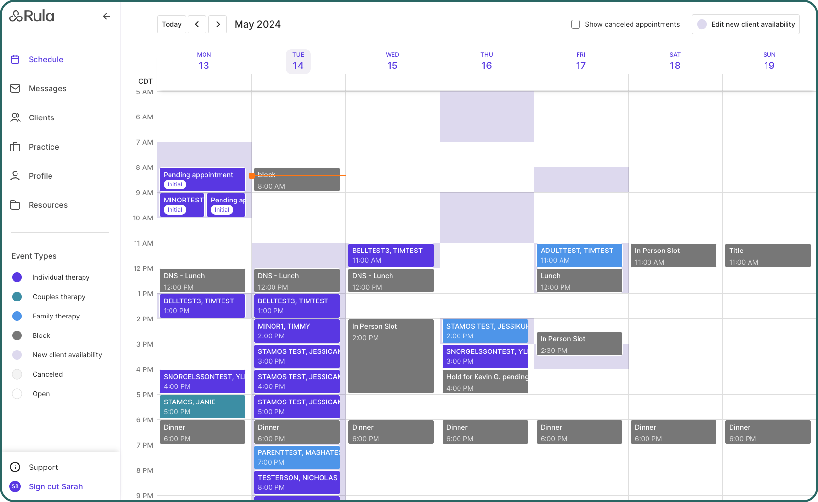 Managing your schedule in the rula provider portal rula therapist